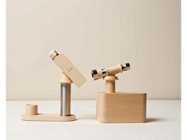 Bærbart teleskopbeslag i lys ahorn, foldbart design